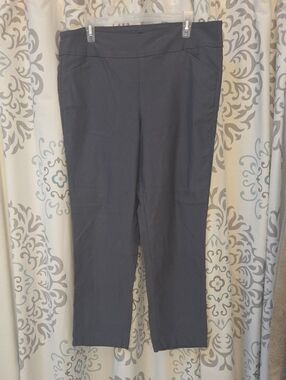 Tribal Straight-Leg Pull-On Pants in Charcoal